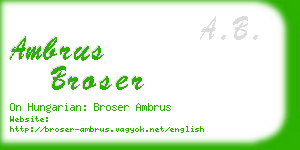 ambrus broser business card